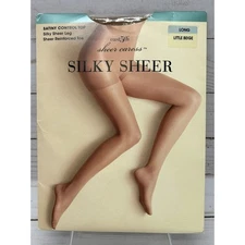 East 5th Sheer Caress Silky Sheer Satiny Control Top Reinforced Top Size Long