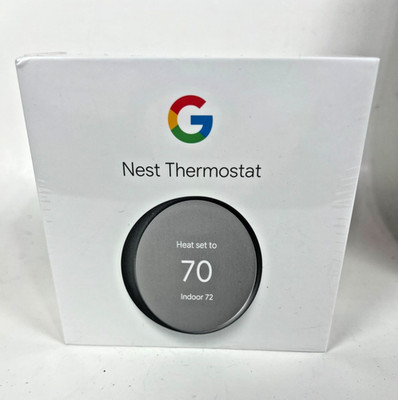 Google Nest Thermostat GA02081-US Charcoal Smart WiFi Thermostat NEW Open Box