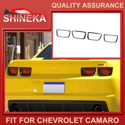 Carbon Fiber Rear Tail light Lamp Cover Trim Bezels 4PCS For Chevy Camaro 10-13