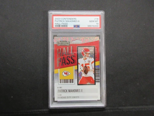 2023 PANINI CONTENDERS PATRICK MAHOMES II HALL PASS PSA 10