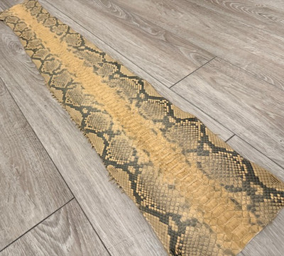 Tan Natural Genuine Python Leather hide Brown piece snake skin Rattle 366