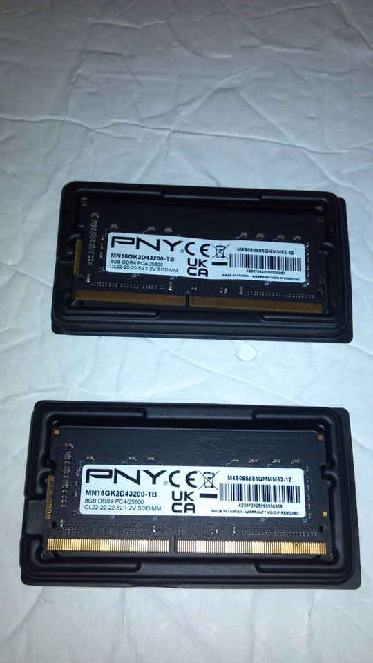 2X PNY 8GB Total 16GB DDR4 PC4-25600 CL22-22-22-52 1.2V SODIMM Laptop Ram - Image 2 of 4