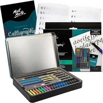 MONT MARTE Calligraphy Pen Set 32 Pieces 4 Pens 5 Nibs Beginner-Friendly Handlettering UK
