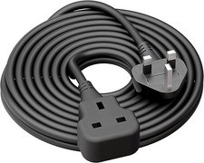 Heavy Duty Extension Lead Outdoor Cord Power Black Cable Plug Socket 13 Amp