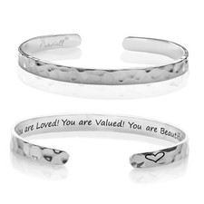 Engraved Cuff Bracelets for Women   Inspirational, Friendship, Love, Mom,