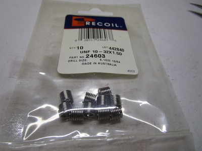 6-32 x 1.5D 18-8 S/S Free Running Wire Insert 10Ct