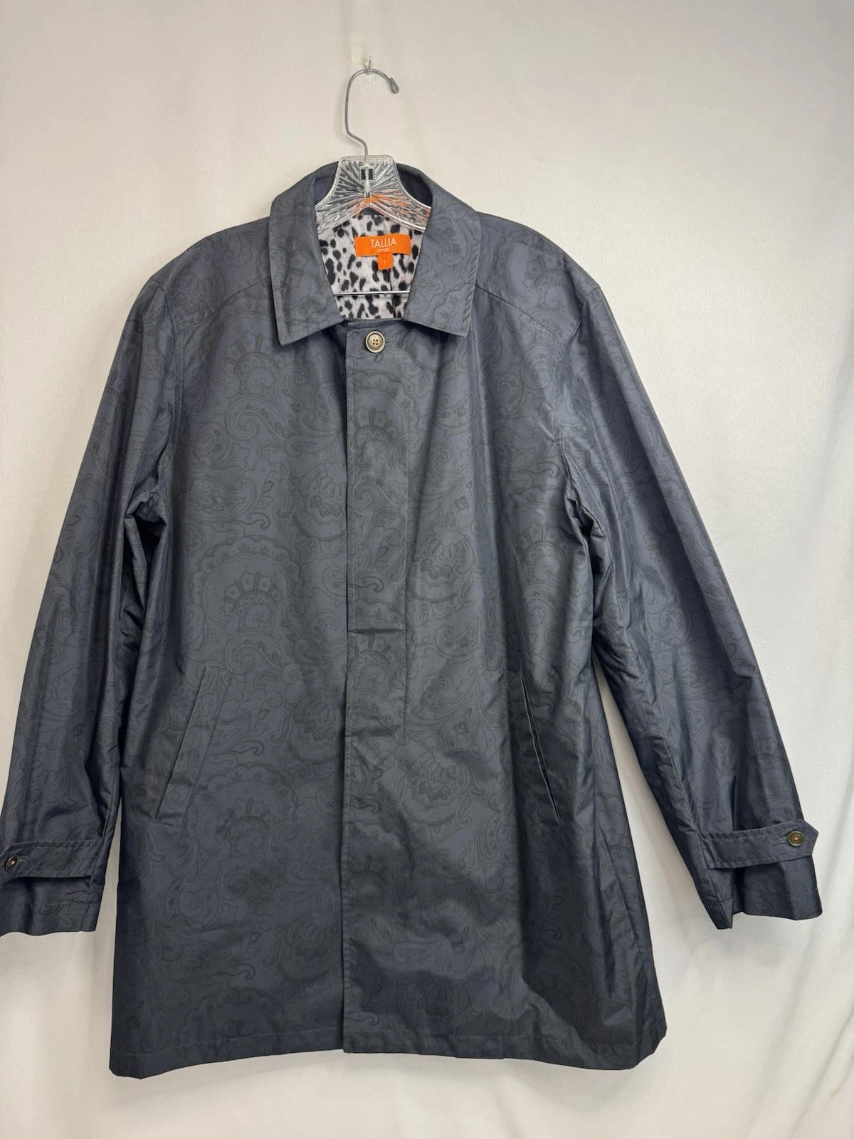 Tallia Sport Men’s Grey Lightweight & Lined Overcoat/Raincoat-L