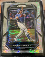 2023 Panini Prizm 115 ADDISON BARGER RC SSP White Sparkle TORONTO BLUE JAYS 🔥 