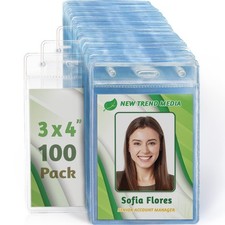 Name Holders - Large 3x4, 100 Pack - Vertical Card Protector