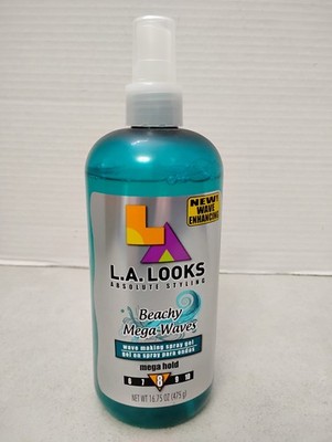 L.A. Looks BEACHY MEGA WAVES Mega Hold 8 Hair Spray Gel 16.75oz DISCONTINUED NEW