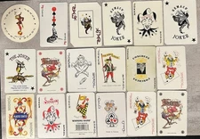 75 Jokers Single Swap Playing Cards JOKERS JESTERS VINTAGE to Modern Lot