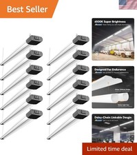 Paquete de 12 luces LED vinculables para tienda con reflector, súper brillantes 6500K Cool Dayli...
