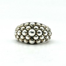 Lagos Signature Caviar Sterling Silver Beaded Ring Size 7