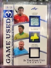 2025 Leaf Lamine Yamal, Endrick And Erling Haaland Triple Game Used Patch /25