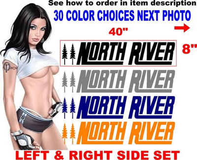 #ad NORTH RIVER BOAT DECALS BOATS DECAL 30 COLOR OPTIONS REPLACEMENT $58.00