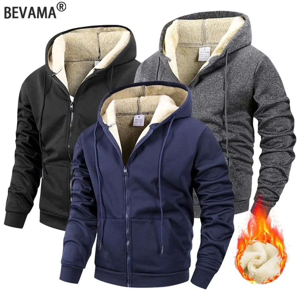 Veste d’hiver pour homme à fermeture éclair polaire chaude, coupe-vent qualité. - Photo 1/4