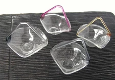 Vintage Italy set of 4 Blown Glass Open Salt Dips Baskets Fine Multicolor