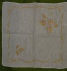 Vintage Napkin Set Of 6 Yellow & Peach Floral Pique — photo 7