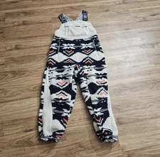 Free People Movement Printed Hit The Slopes Salopette Black Fairisle Bibs Small