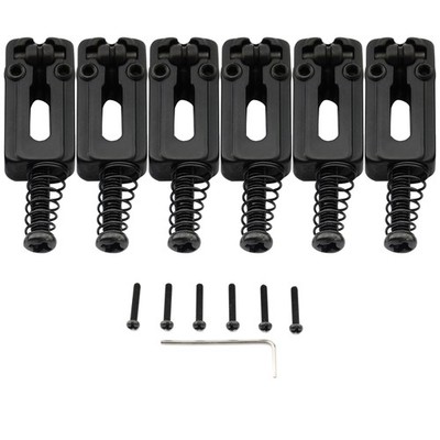 Musiclily Pro 6Pcs Black 10.8mm Modern Roller Bridge Saddle For Import ST Guitar