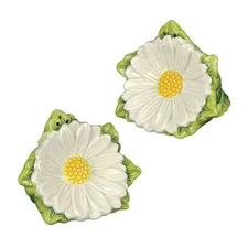 Andrea Sadek Ceramic 2.5 Daisy Flower Salt Pepper Shakers # 61322 NIB *SHIPPING