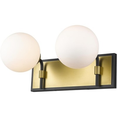 Z-Lite 477-2V-MB-OBR Parsons Bathroom Vanity Light Matte Black and Olde Brass