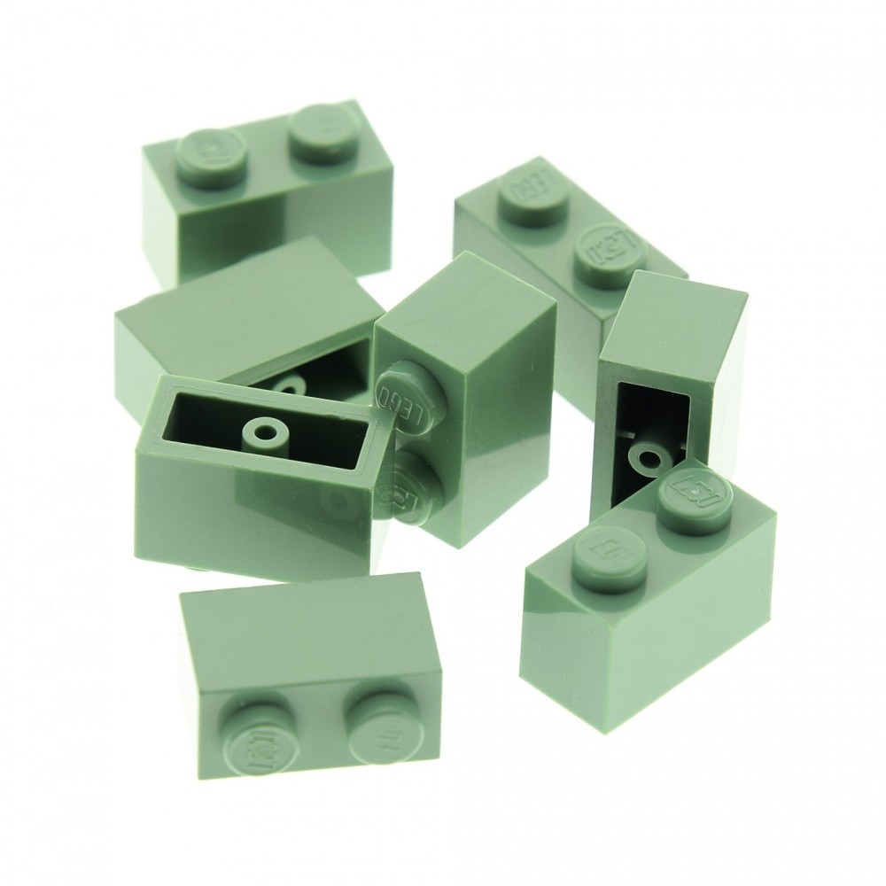 8x LEGO Construction Stone 1x2x1 Sand Green Basic Harry Potter 76388 76444 7194