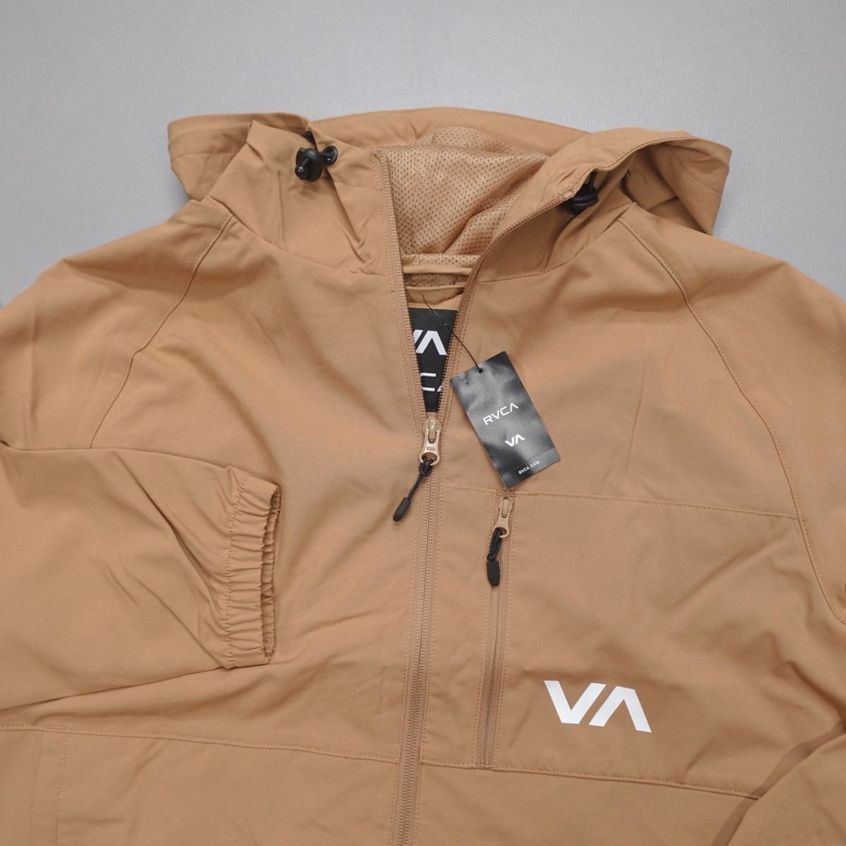 RVCA Men's Kevin Full Zip Hooded Jacket Rain Repellent Windbreaker