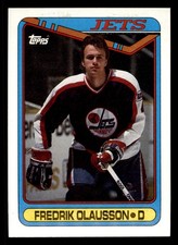  242 Fredrik Olausson  Jets 1990 Topps Hockey Sports Trading Card 