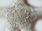 vintage star pillow with crochet flowers appliqué — photo 7