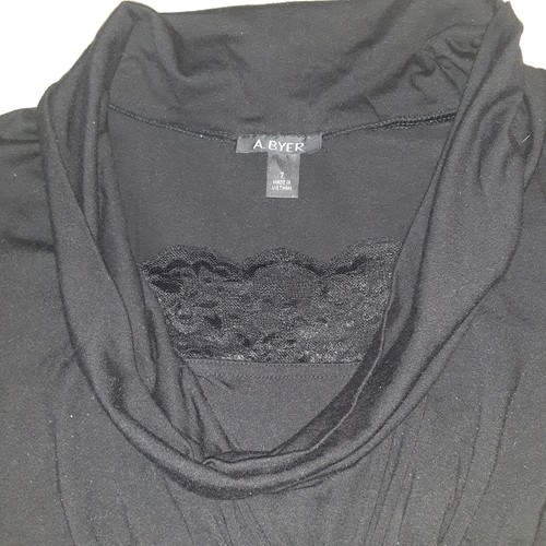 A Byer Dress Womens Juniors Sz 7 Two Tone Black Gray Stretchy Lace Zipper - Picture 2 of 19