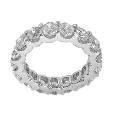 4Ct Round Brilliant Simulated Diamond Ice Eternity Band 14K White Gold Plated