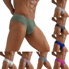 Men Half Hip Wrap Bikini Briefs Low Waist Underwear U Pouch Panties Shorts Se↔