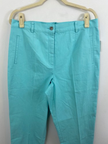 NEU Christopher & Banks gerade Hose aquablau Stretch vorne flach Größe 14 - Bild 2 von 10