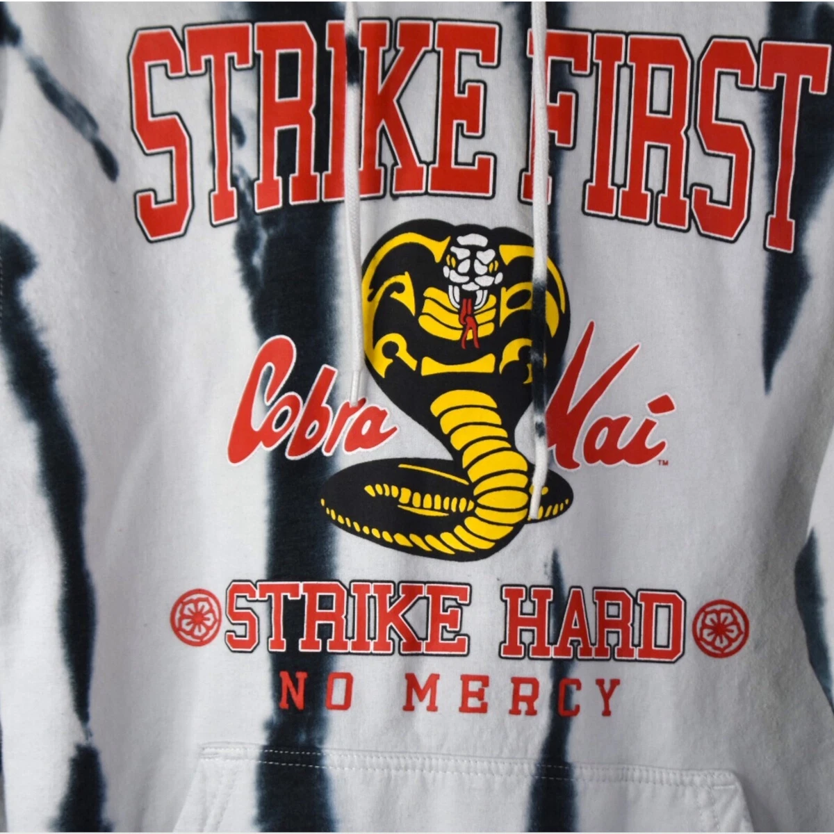 Cobra Kai Hoodie Men S Strike First No Mercy Tie Dye Sony Bioworld Graphic