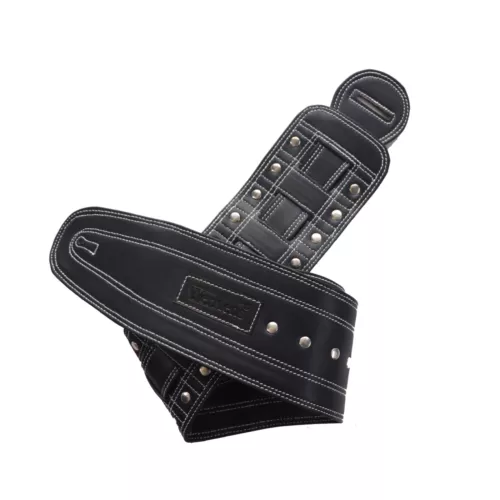 Genuine Leather Guitar Strap Padded 4" Wide Handmade Vintage Guitars strap BLACK
