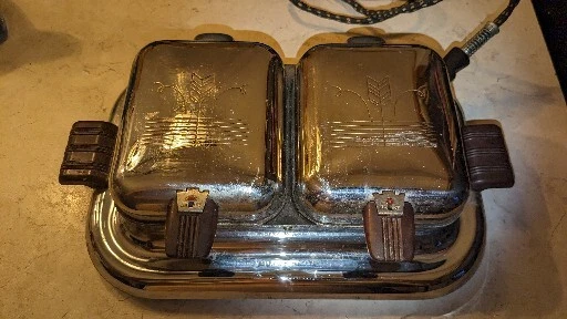 VTG MCM General Electric GE Waffle Maker 119W8 Mini Double 2-Sided Original Cord