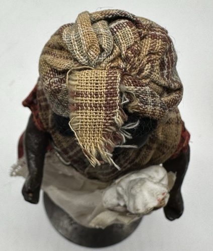 "Muñeca antigua Gebruder Kuhnlenz negra marrón bisque cabeza zócalo y bebé 8,5""" - Imagen 15 de 16