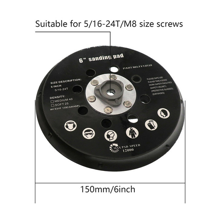 6'' 150mm Hook & Loop Sanding Backing Pad For Makita BO6030 BO6040 17