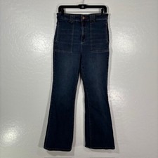 Pilcro The Icon Flare Jeans Womens 30 Anthropologie Denim Stretch Dark Wash