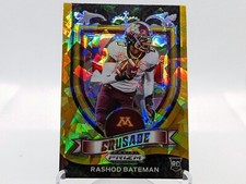 2021 Prizm Draft Picks Football 166 Rashod Bateman Crusade Gold Ice RC Ravens