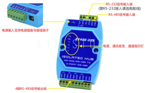 1 pieza Aislamiento fotoeléctrico de grado industrial 4 vías RS-485HUB buje - Imagen 1 de 4