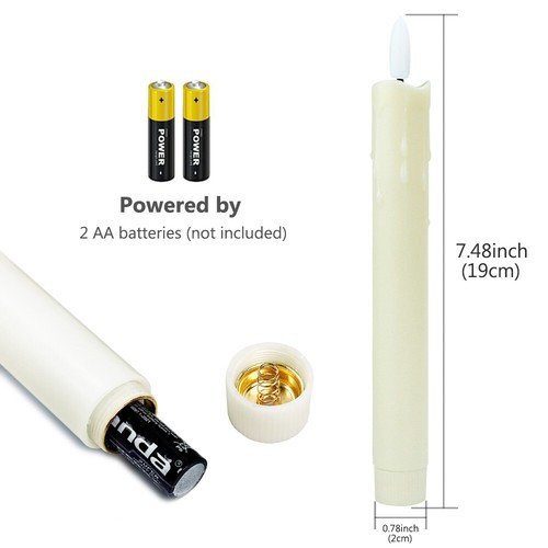 LED Flameless Taper Candle Light Battery Long Candlestick Dinner Candles Lights - Picture 16 of 28