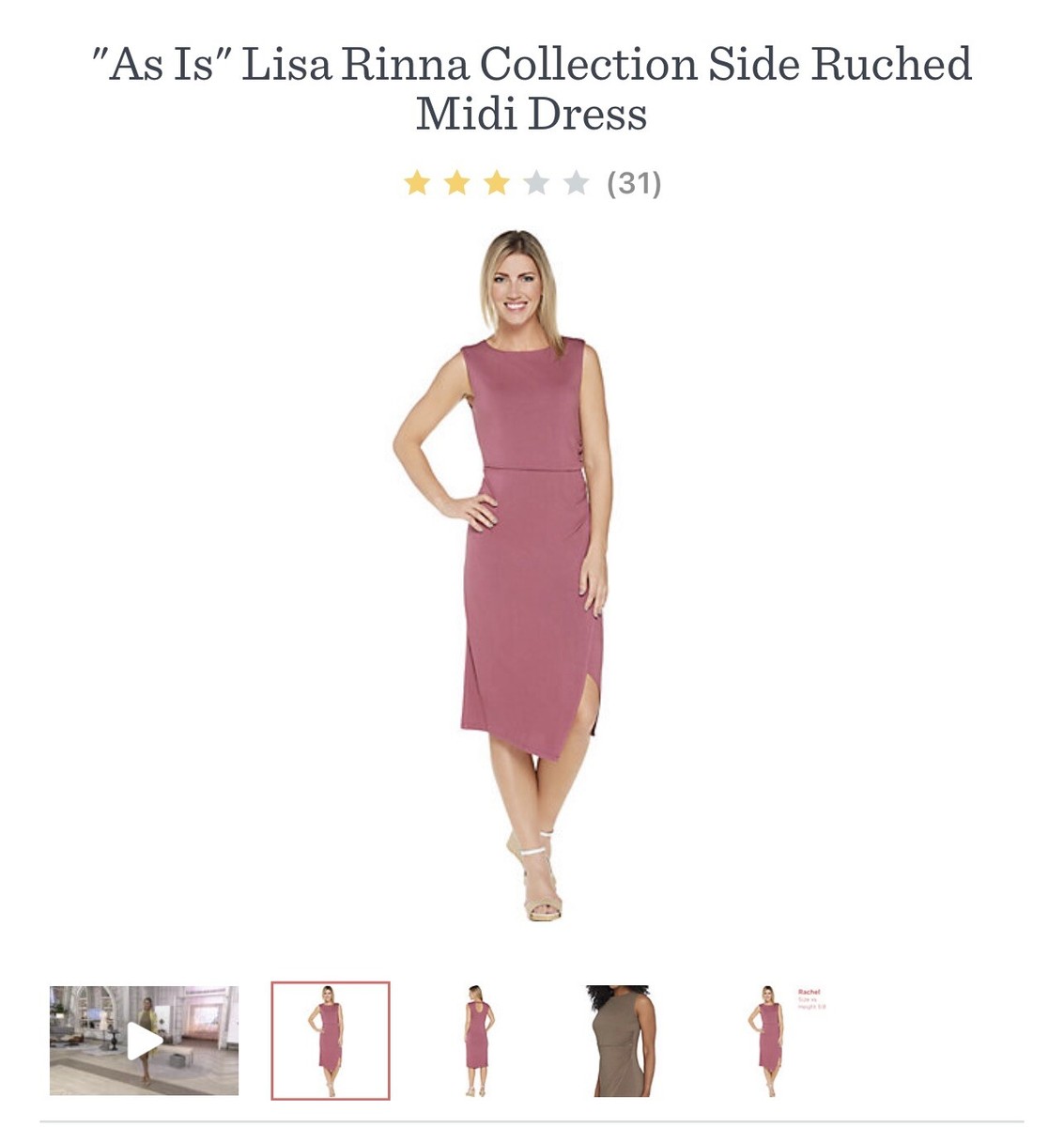 Lisa Rinna (QVC) Stretch Knit Side Ruched Sleeveless Dress Size 3X BLACK Lisa Rinna (QVC) Stretch Knit Side Ruched Sleeveless Dress Size 3X BLACK