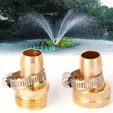 3/4" 5/8" Garden Hose Connector Repair Mender Kit Female Male w/ Stainless Clamp