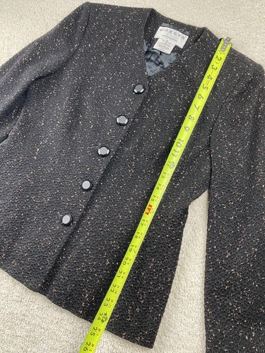 JAEGER Blazer Women’s 6 UK Made Tweed Black Wool Blend - Picture 8 of 13