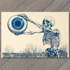 Art Print Gothic Skeleton Holding Eye Surreal Fantasy Macabre Horror Dark Skull