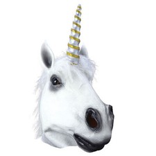 Adult Overhead Unicorn Carnival Parade Horse Mask Costume Latex Rubber NEW