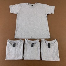 Lot of 4 Gildan Soft Style Youth Size Medium Heather Gray Short Sleeve T-Shirts