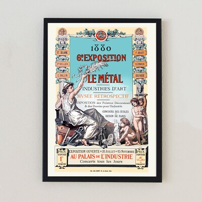 1880 Le Métal Industries d'Art Vintage Werbung 7x5 Retro Wanddeko Kunstdruck